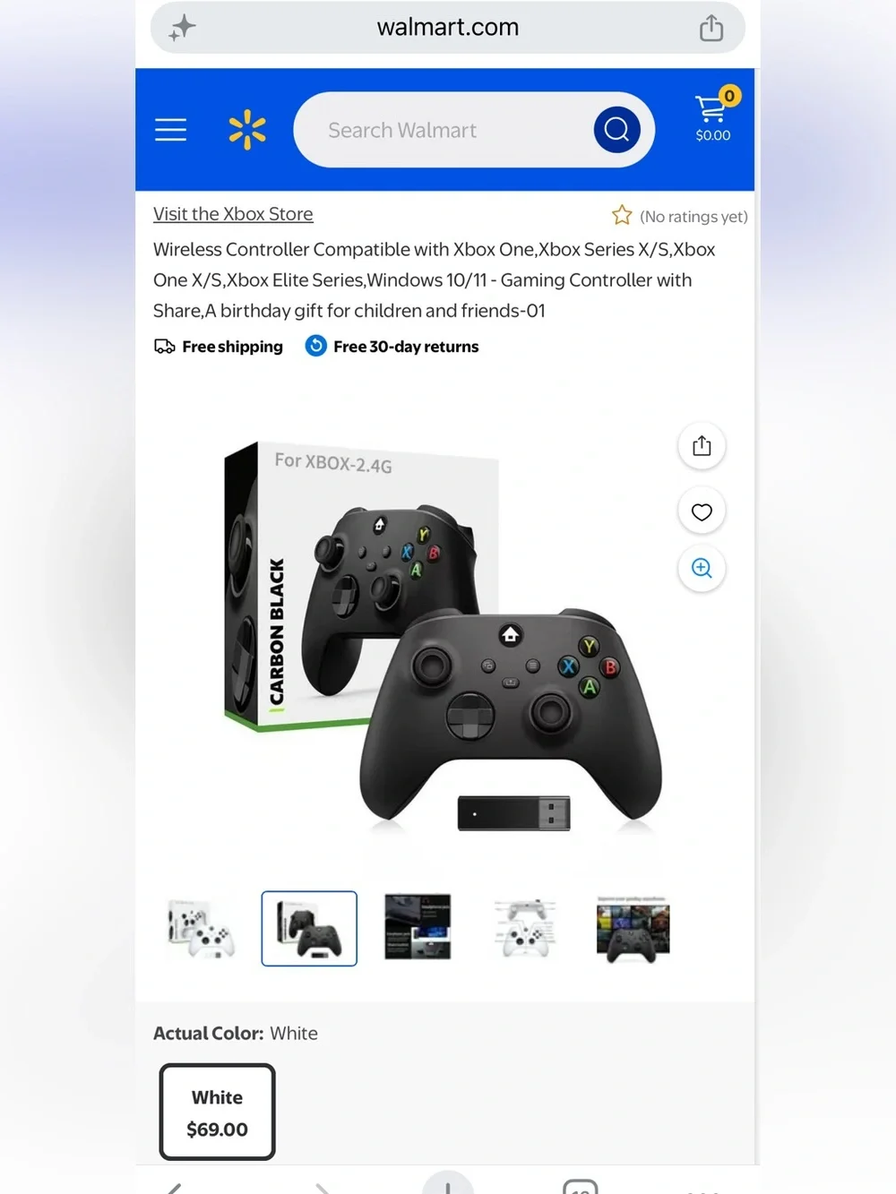 Carbon Black Wireless Xbox Controller - Black